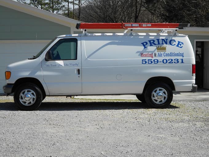 Prince Heating and Air service van