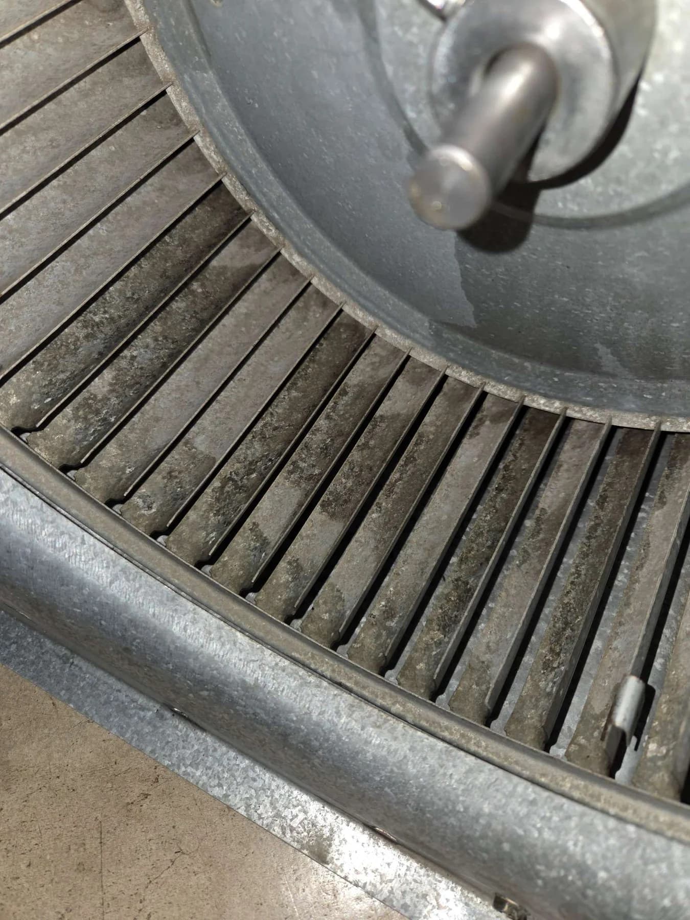 Blower wheel after cleaning during a Prince maintenance job