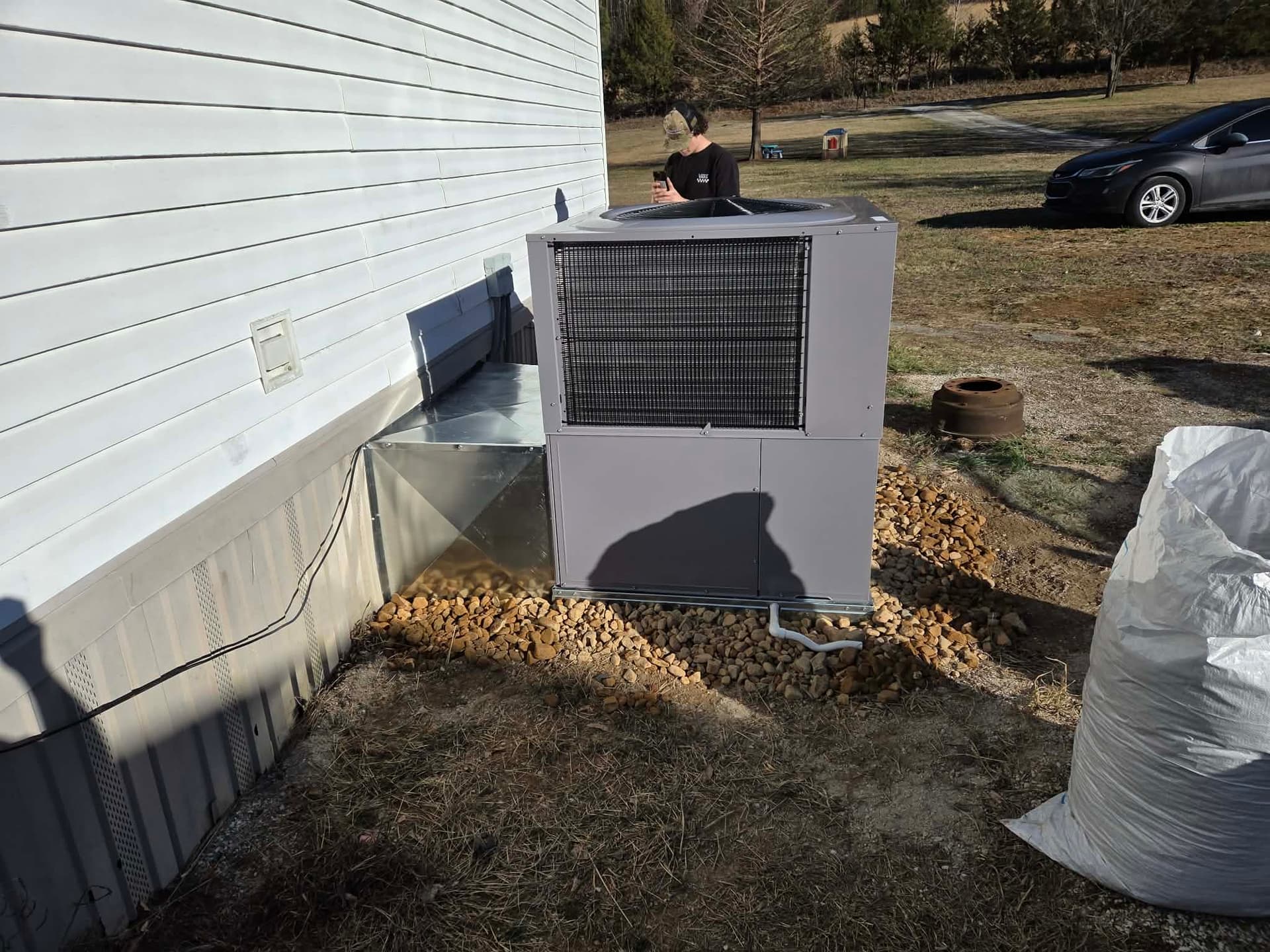 Prince package-unit replacement with fabricated duct transition