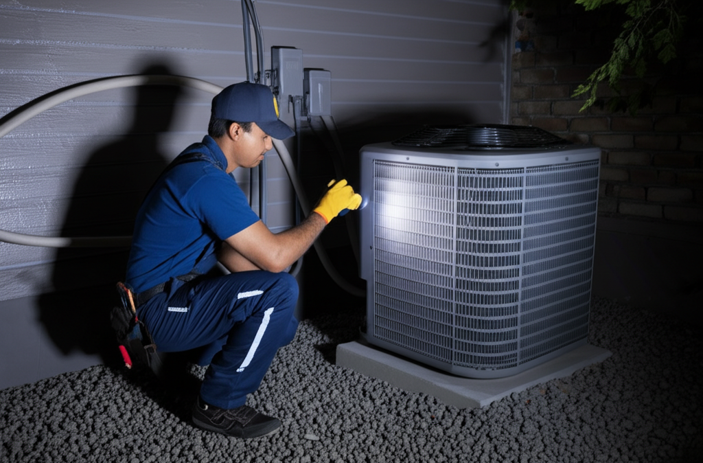 Emergency HVAC service at night