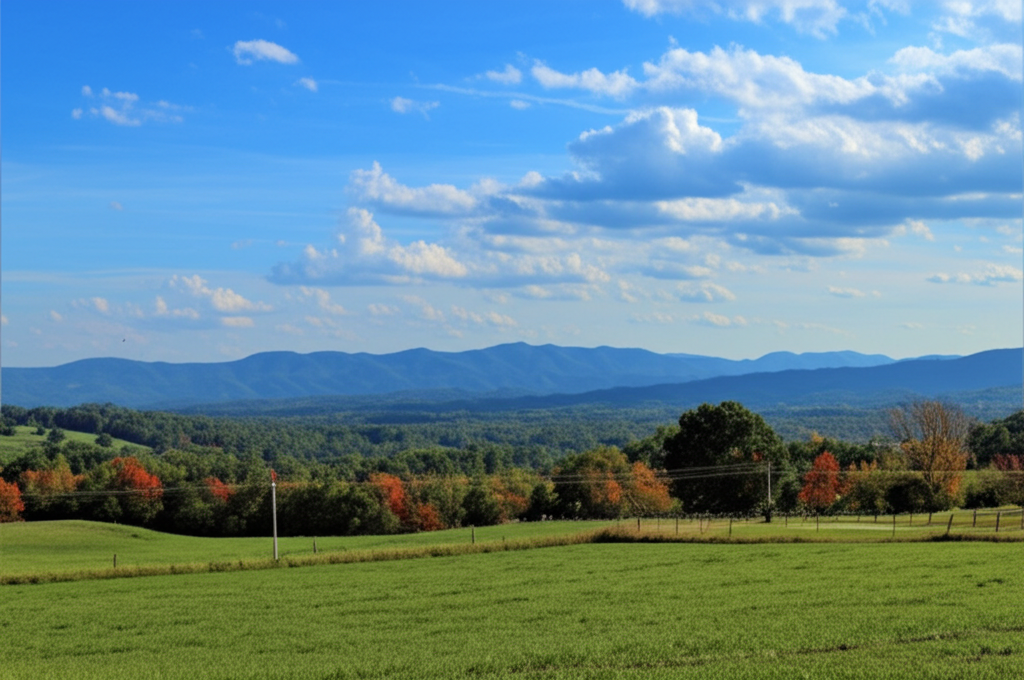 Scenic view of Ooltewah, Tennessee with mountains